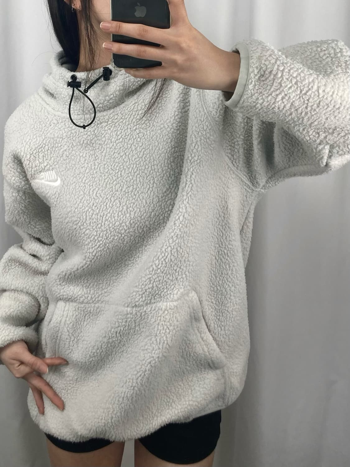 나이키 빅로고 쉐르파 플리스 후리스 후드티 상품이미지3