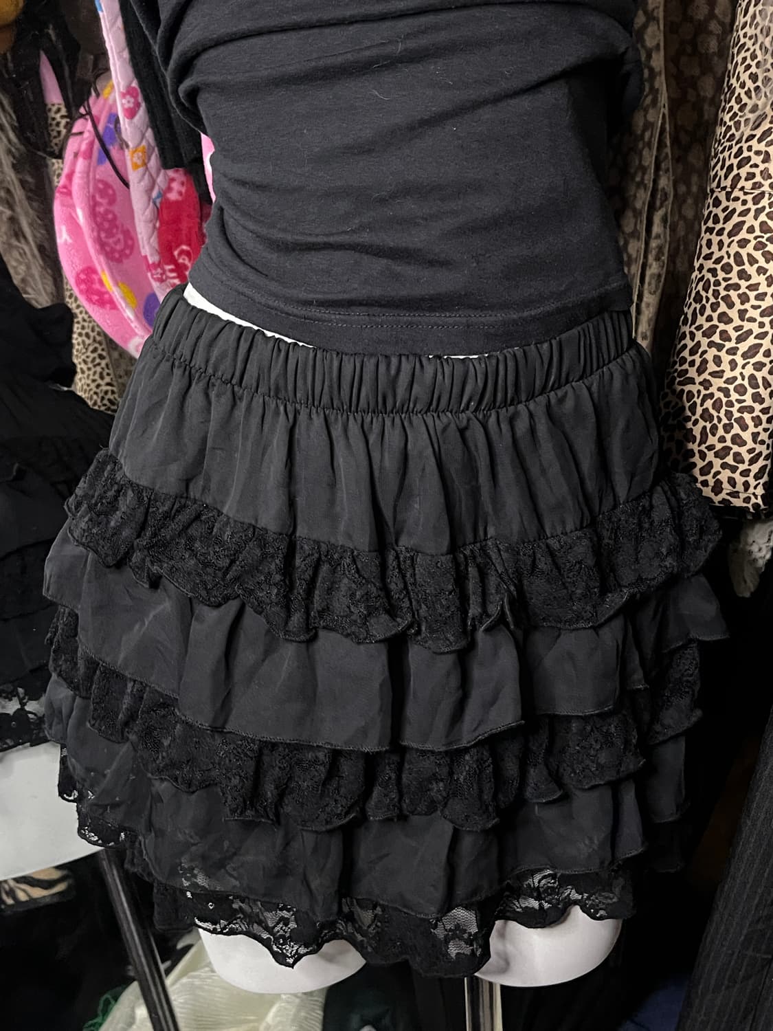 고스펑크 블랙 캉캉 레이스 스커트 상품이미지1