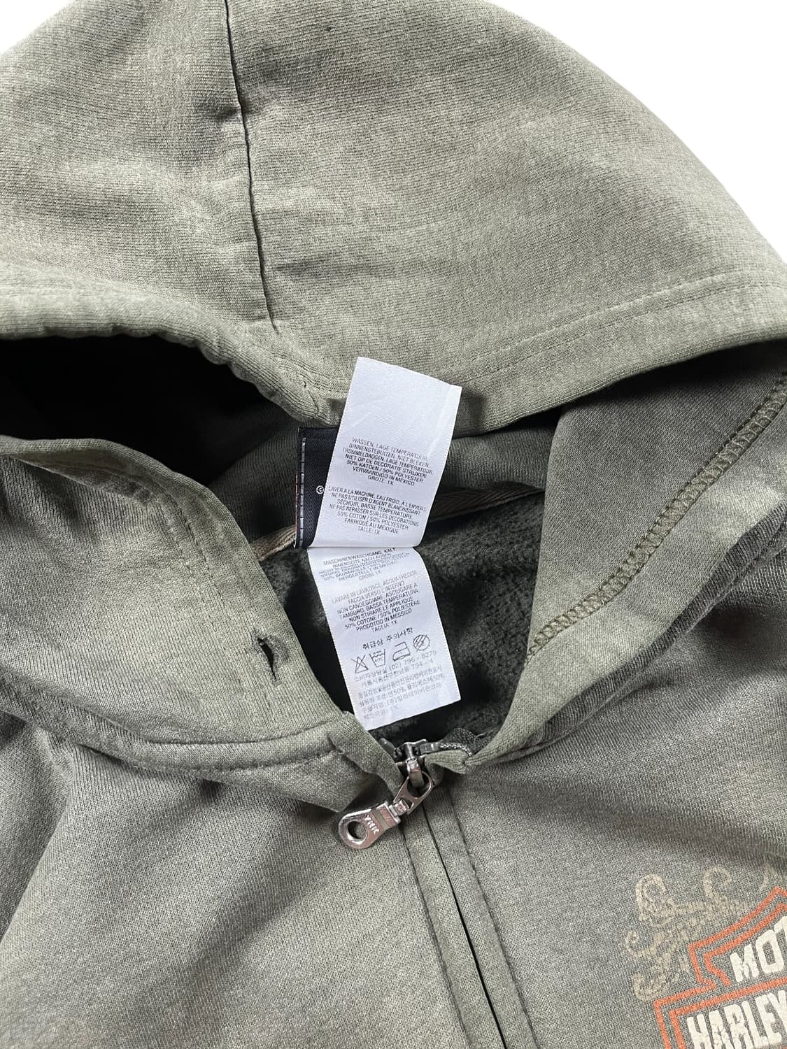 할리 데이비슨 카키 컬러 후드집업 상품이미지5