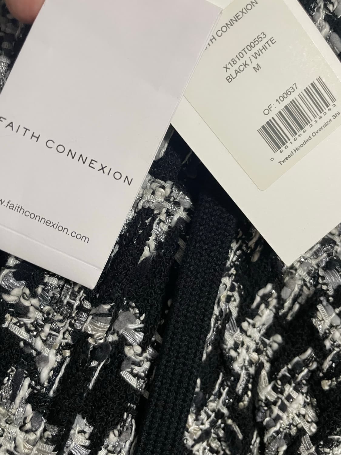 Faith connexion 남성 오버핏 트위드 후드셔츠 상품이미지4