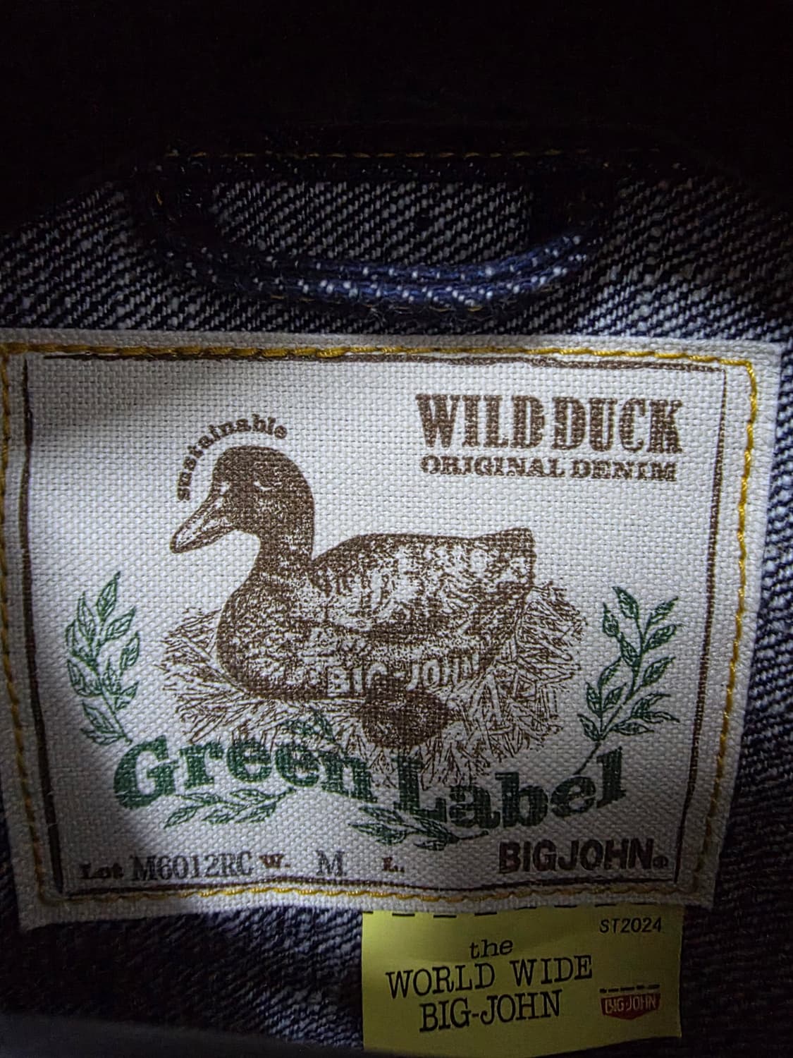 일본 데님브랜드 빅존 대전판 셀비지 원워시 데님 자켓 상품이미지3