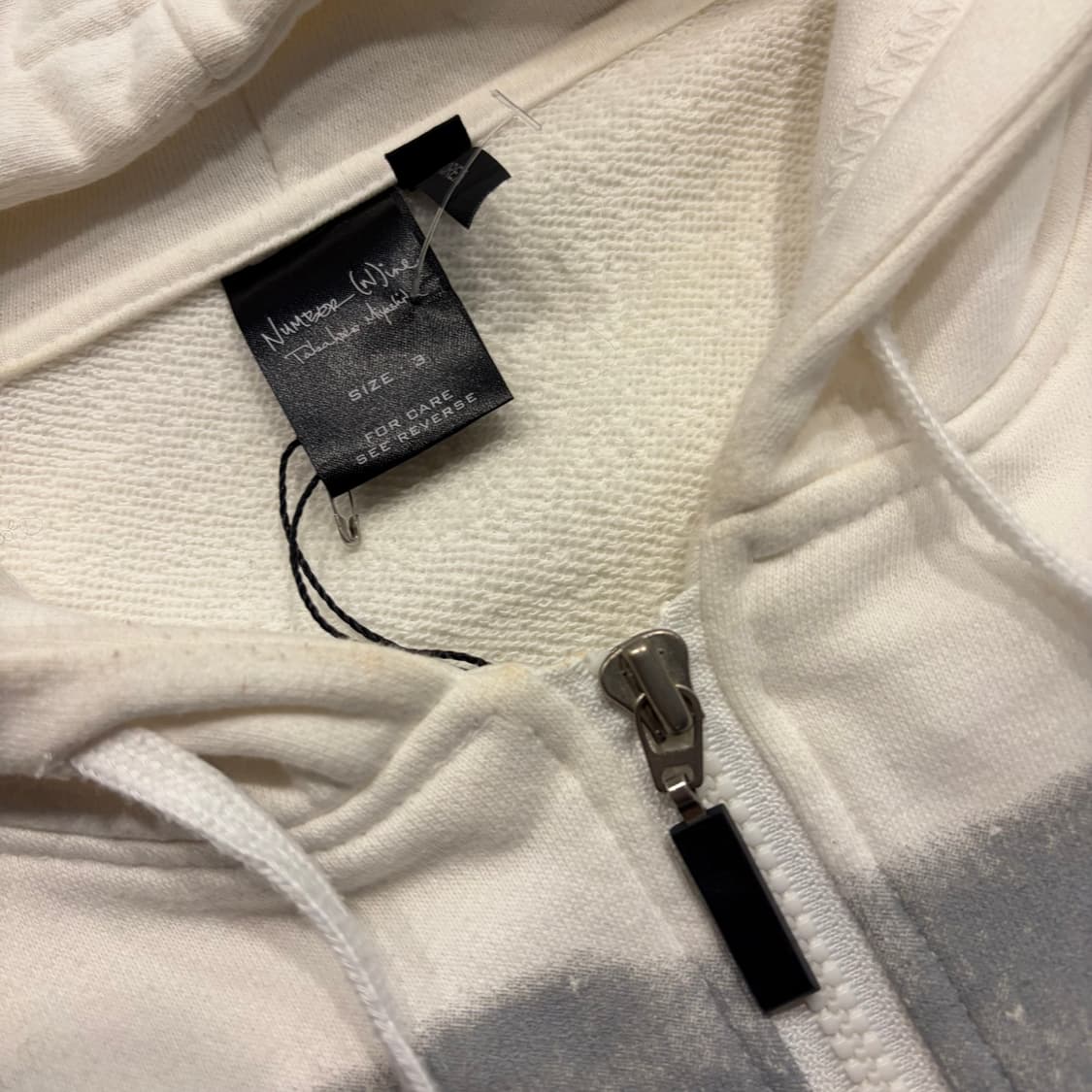 [XL] 넘버나인 아트웍 프린팅 스웻 후드집업 화이트 D249 상품이미지4