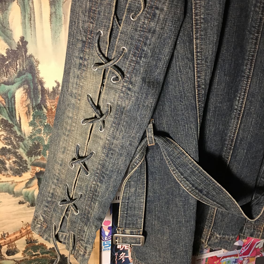 Tornado Mart Lace up denim robe jacket 상품이미지5
