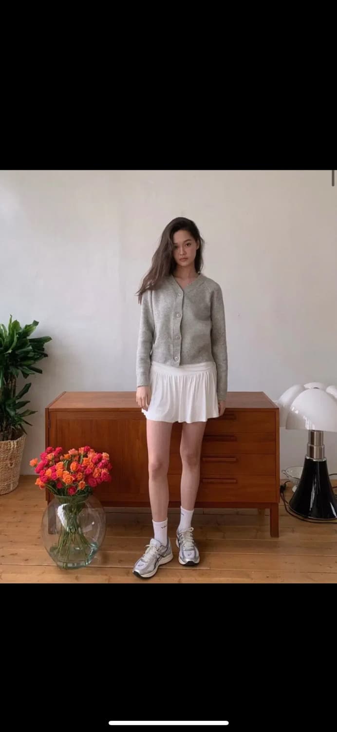 인지액티브 리브드 스커트 팬츠 - 화이트 상품이미지2