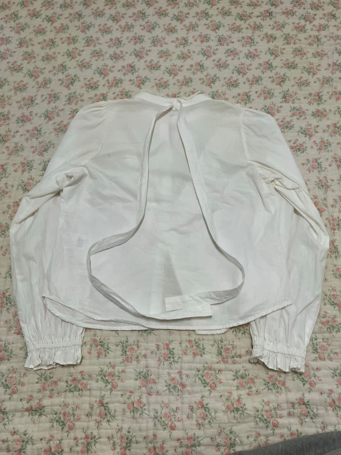 빈티지 화이트 크로셰 러플 셔츠 1105 모리걸 y2k 스트릿 갸루 펑키 상품이미지4