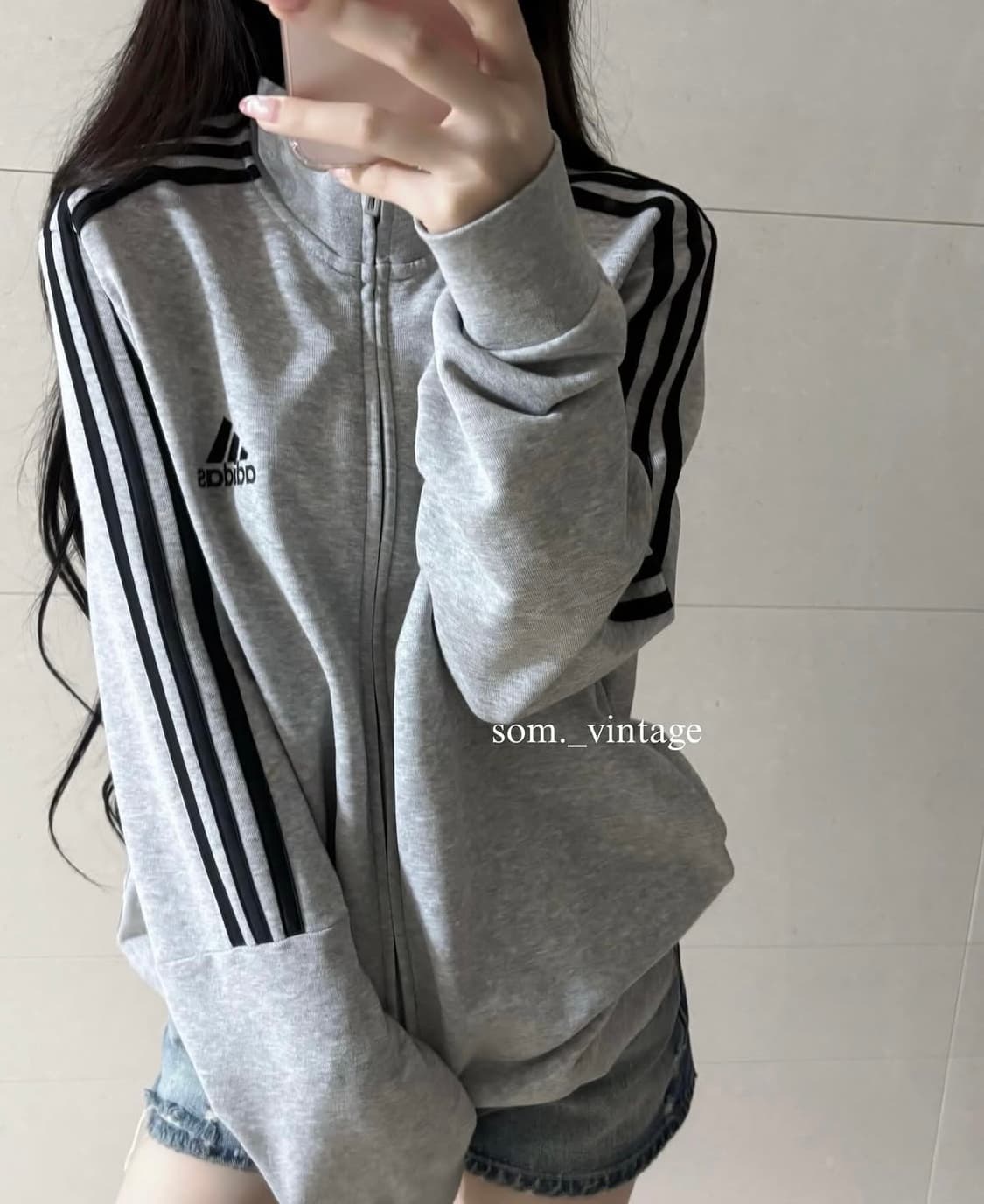 아디다스 코튼 그레이집업 상품이미지2