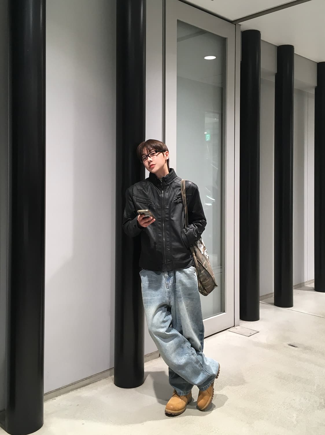 슬림 레이서 레더 자켓 상품이미지4