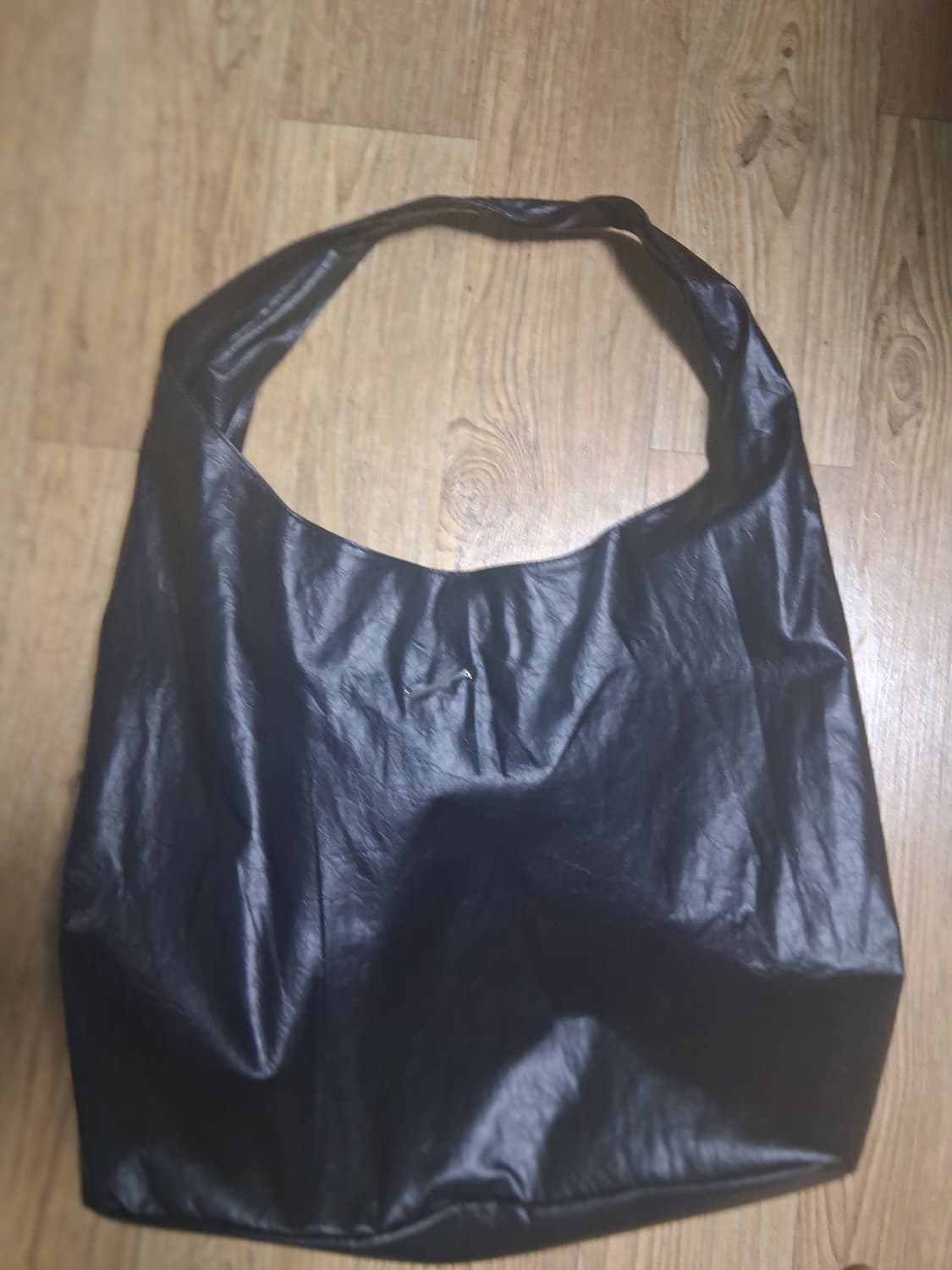 빈티지 크랙 레더 호보백(블랙) 상품이미지1