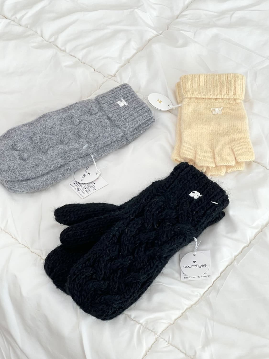[새상품] courreges / 꾸레쥬 그레이 벙어리 장갑  상품이미지7