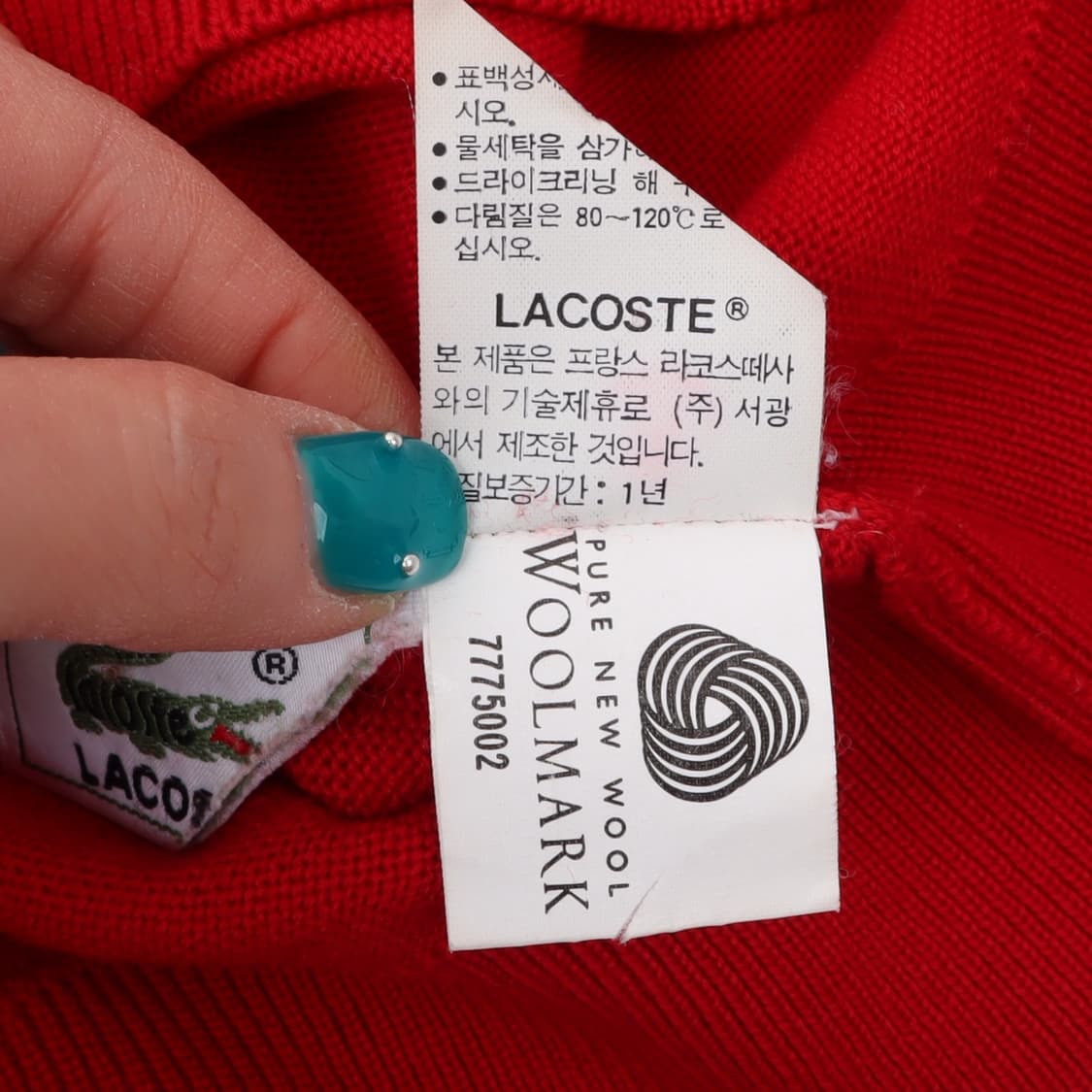 라코스테 레드 울 모크넥 니트 스웨터 상품이미지9