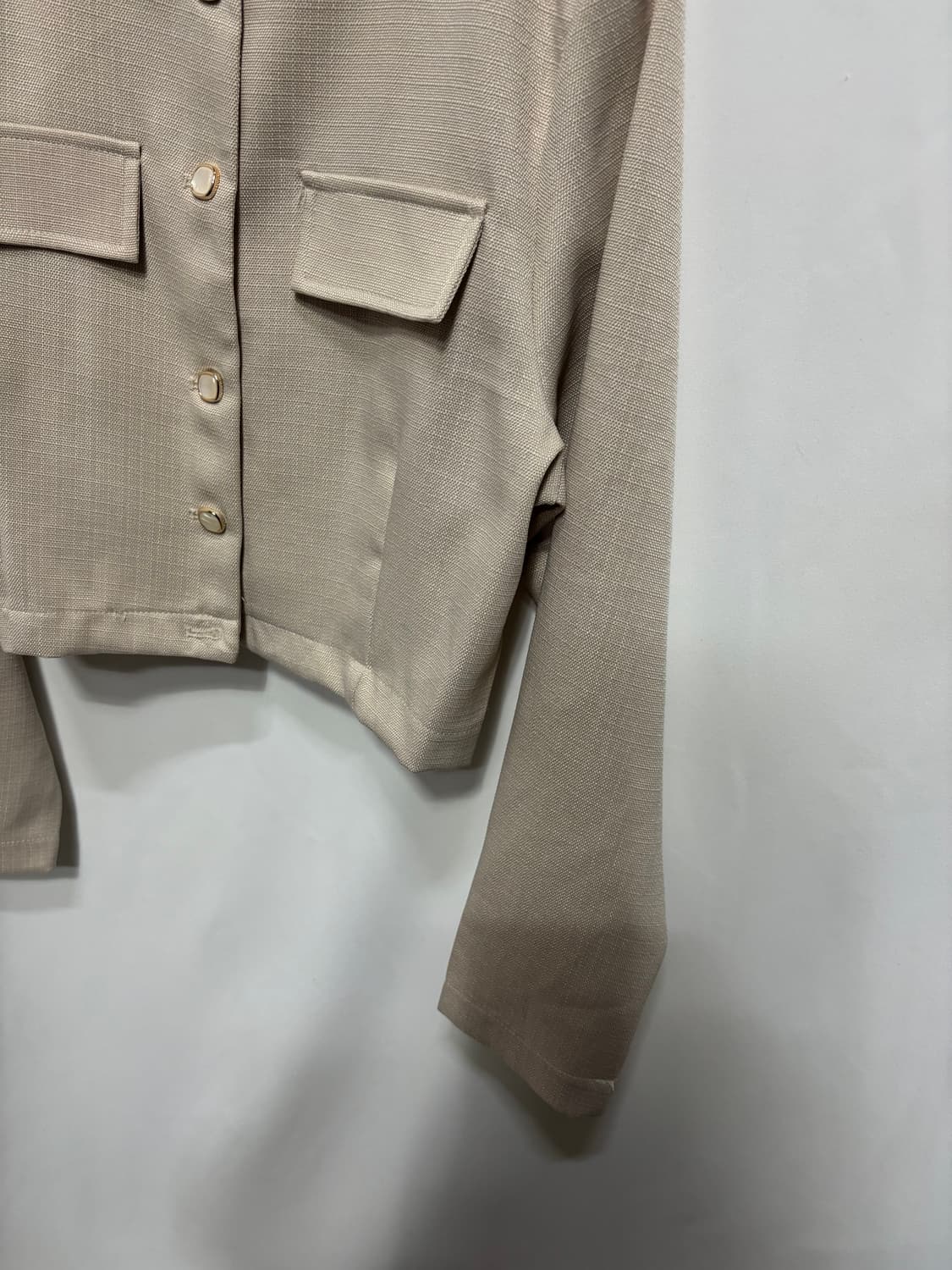 라운드넥 크롭 자켓 캐주얼 세미정장자켓 기본스타일 상품이미지3