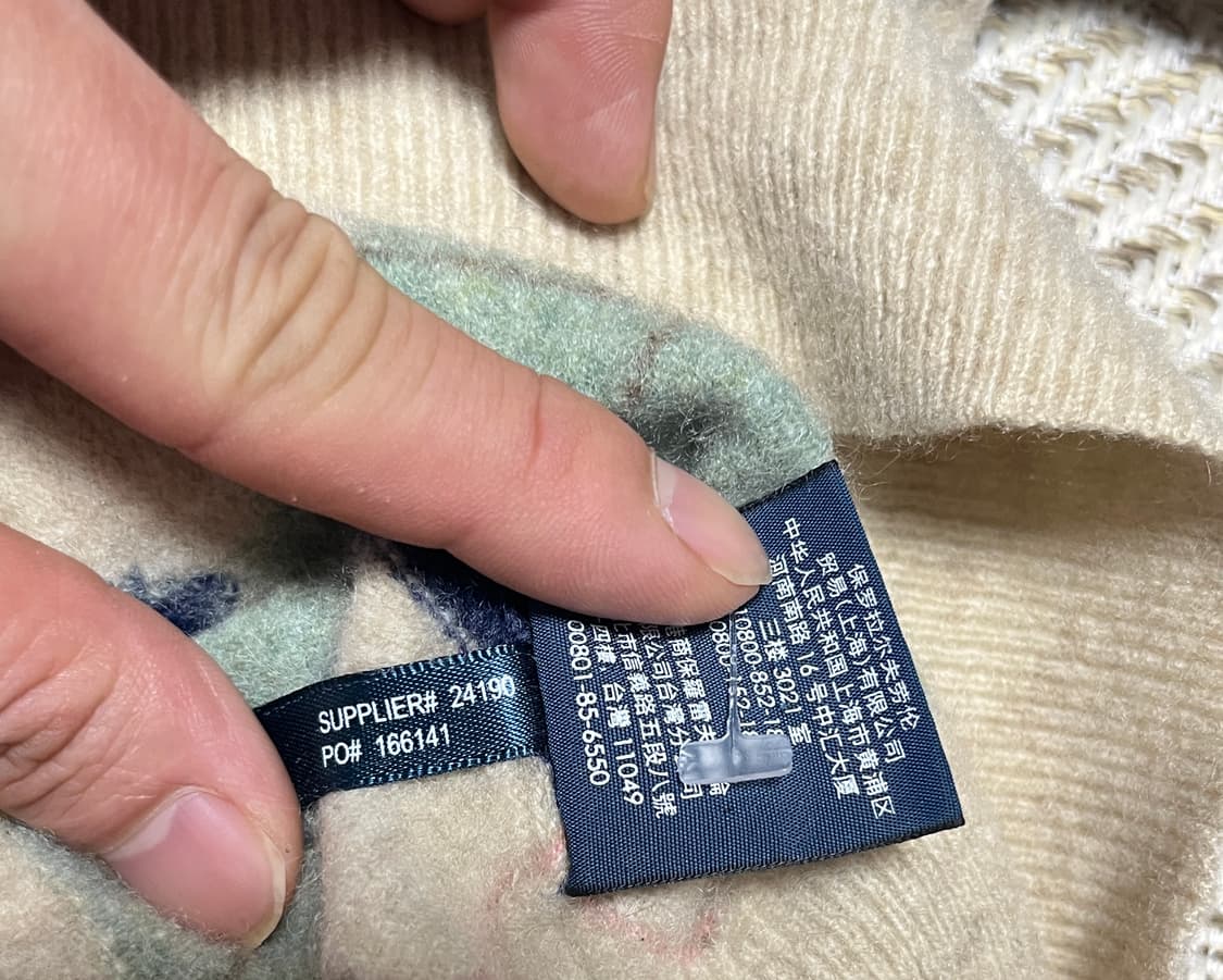 폴로랄프로렌 아가일 브이넥 캐시미어 니트 스웨터 M 상품이미지8