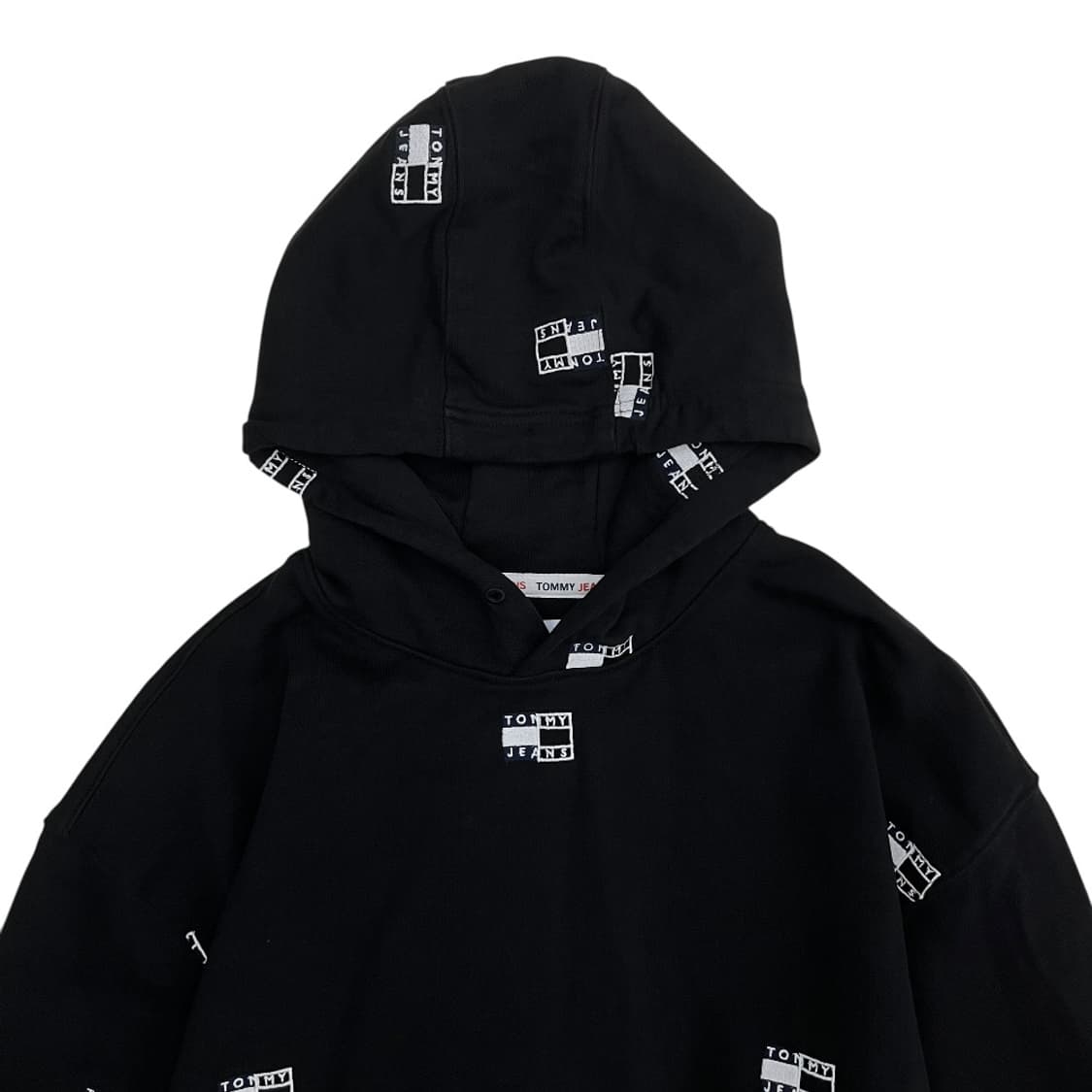 타미힐피거 진스 로고패턴 블랙 후드 L 상품이미지4