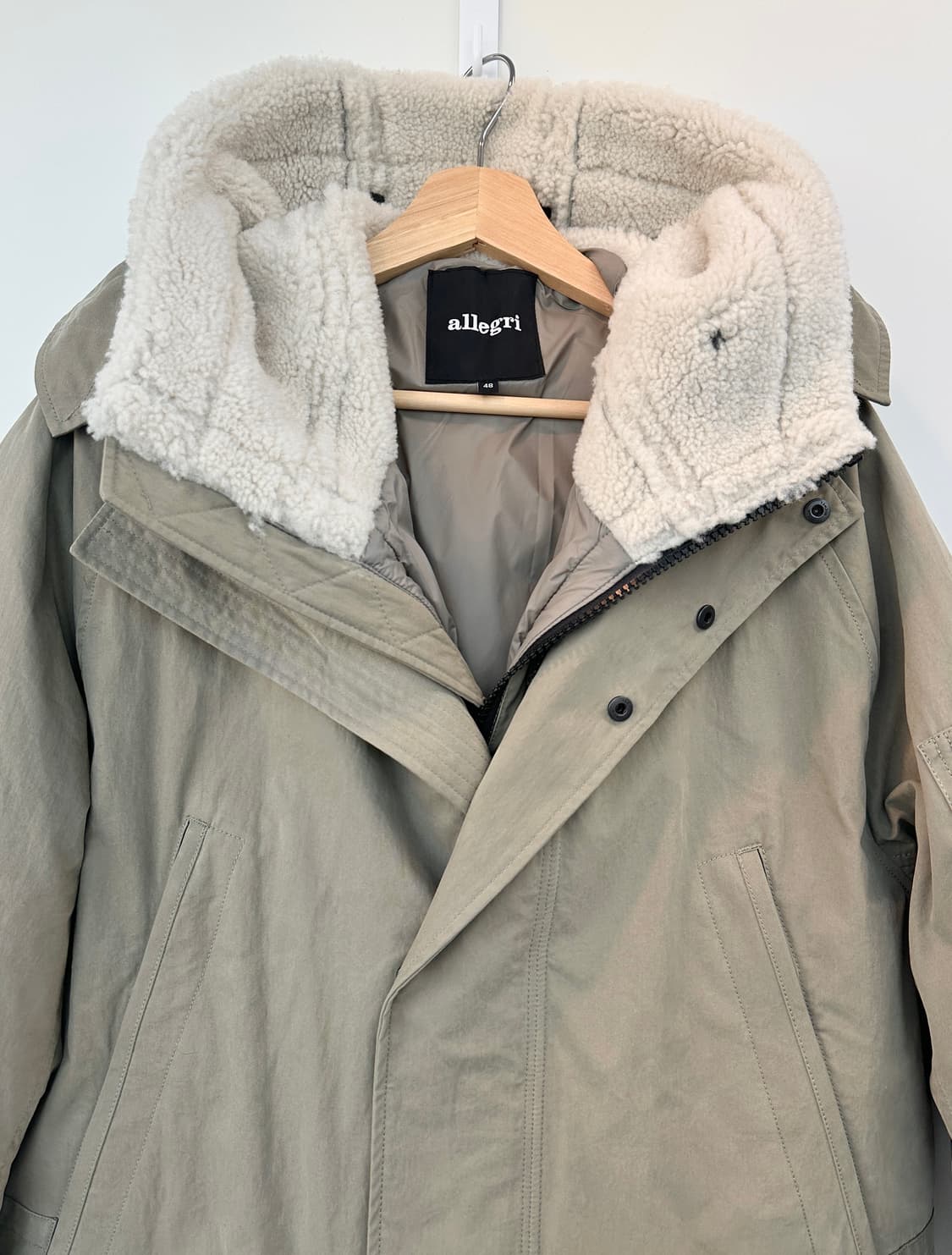 알레그리 3-Way(이중) 구스다운 야상 패딩 파카 (48, 민트급) 상품이미지2