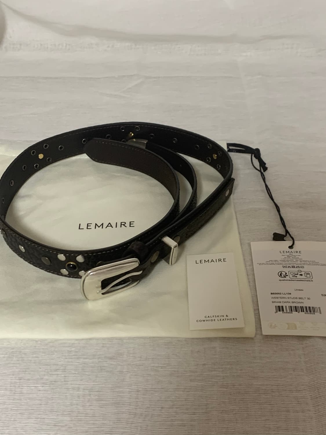 LEMAIRE 웨스턴 스터드 벨트 다크브라운 상품이미지1