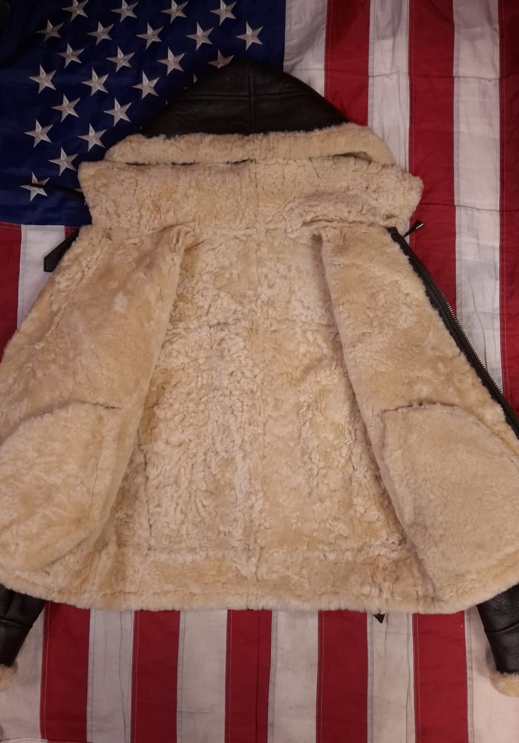 새제품급 미공군 B-3 TYPE 천연가죽 항공 폭격기 무스탕 상품이미지5