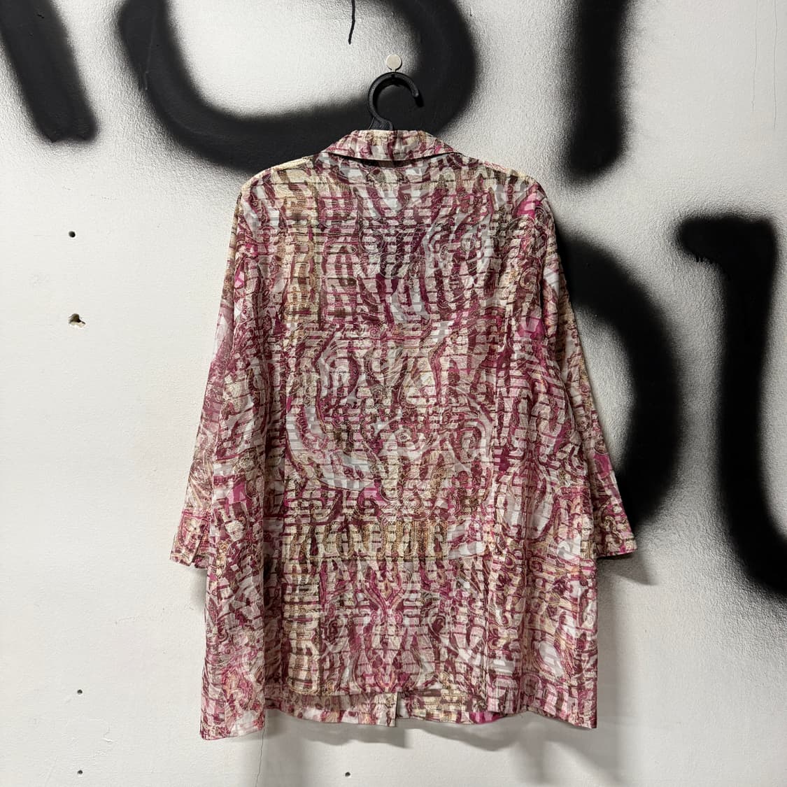 VTG 빈티지 러블리 오리엔탈 핑크 패턴 셔츠 자켓 상품이미지2