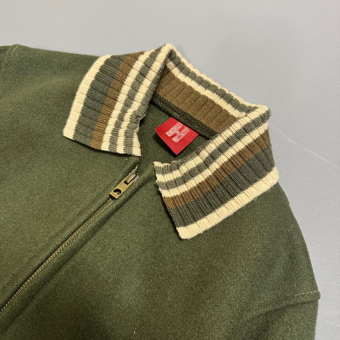 히스테릭글래머 올리브 히스테릭 락 자수 로고 코튼 울 혼방 블루종 자켓 상품이미지3