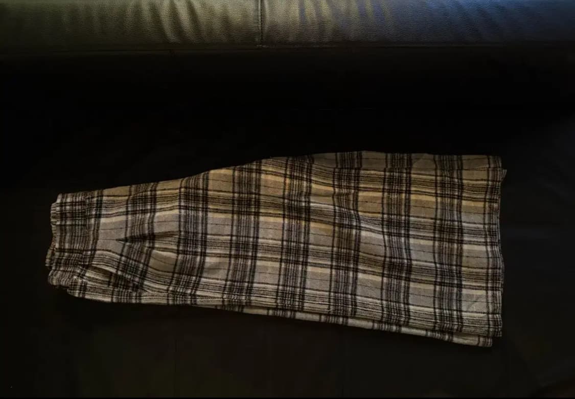 (L) 일본 빈티지 체크무늬 와이드 팬츠 상품이미지2