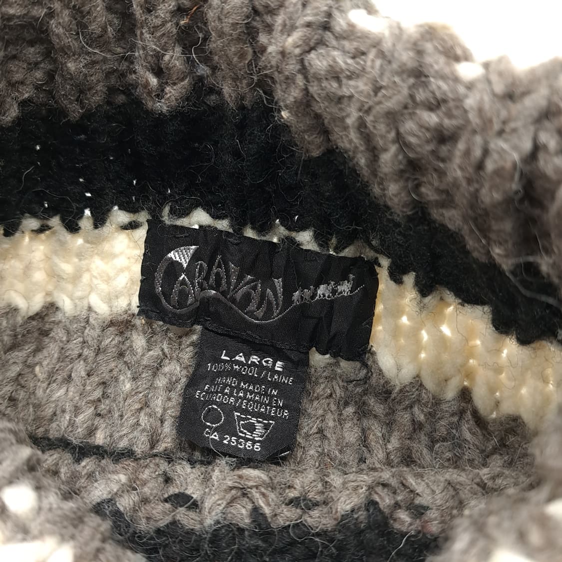 CL208 L 카라반 에콰도르 핸드니트 울 스트라이프 롤넥 니트 스웨터 상품이미지3