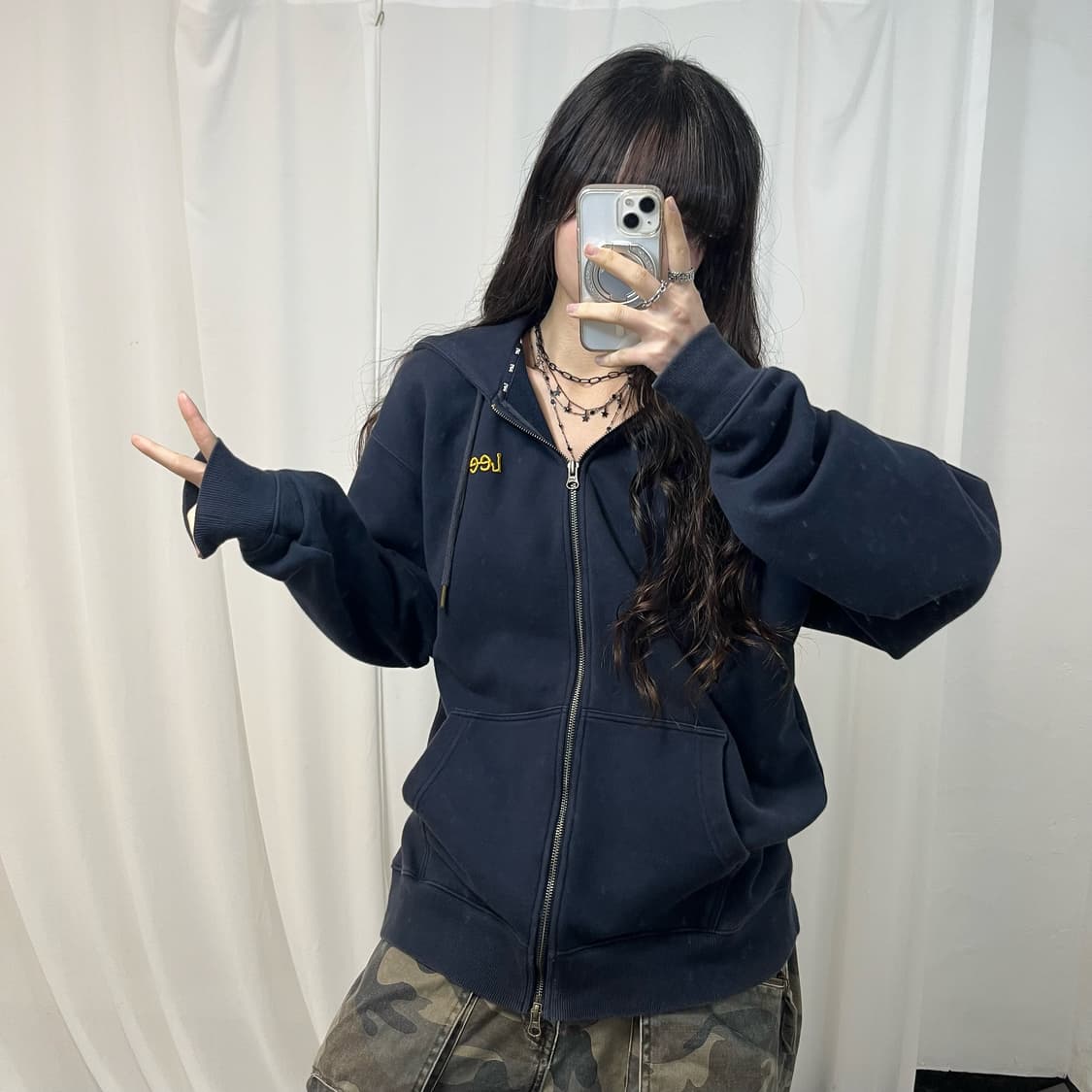 LEE Navy Hoodie Zip-up 상품이미지2