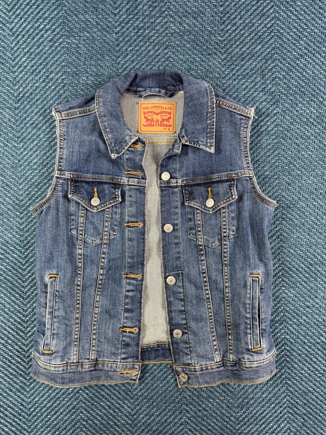 리바이스(Levi's) 빈티지 데님 베스트 S 상품이미지1