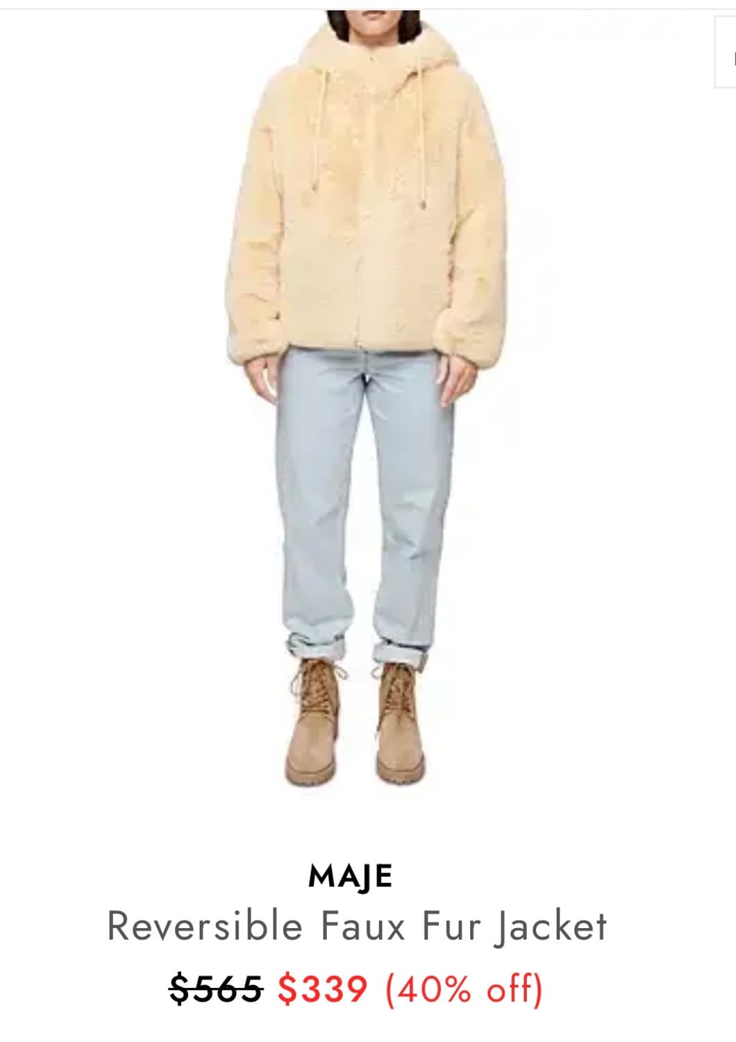 산드로 리버서블 퍼 후드 점퍼  상품이미지3