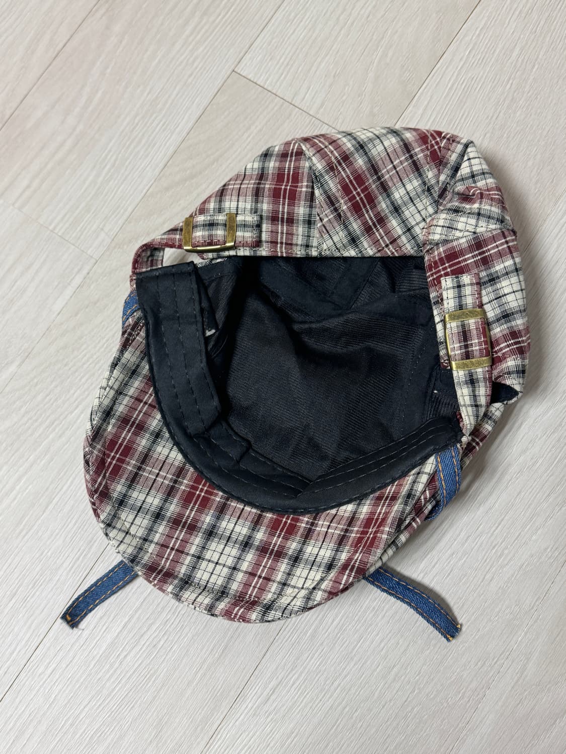 체크 리본  모자 상품이미지2