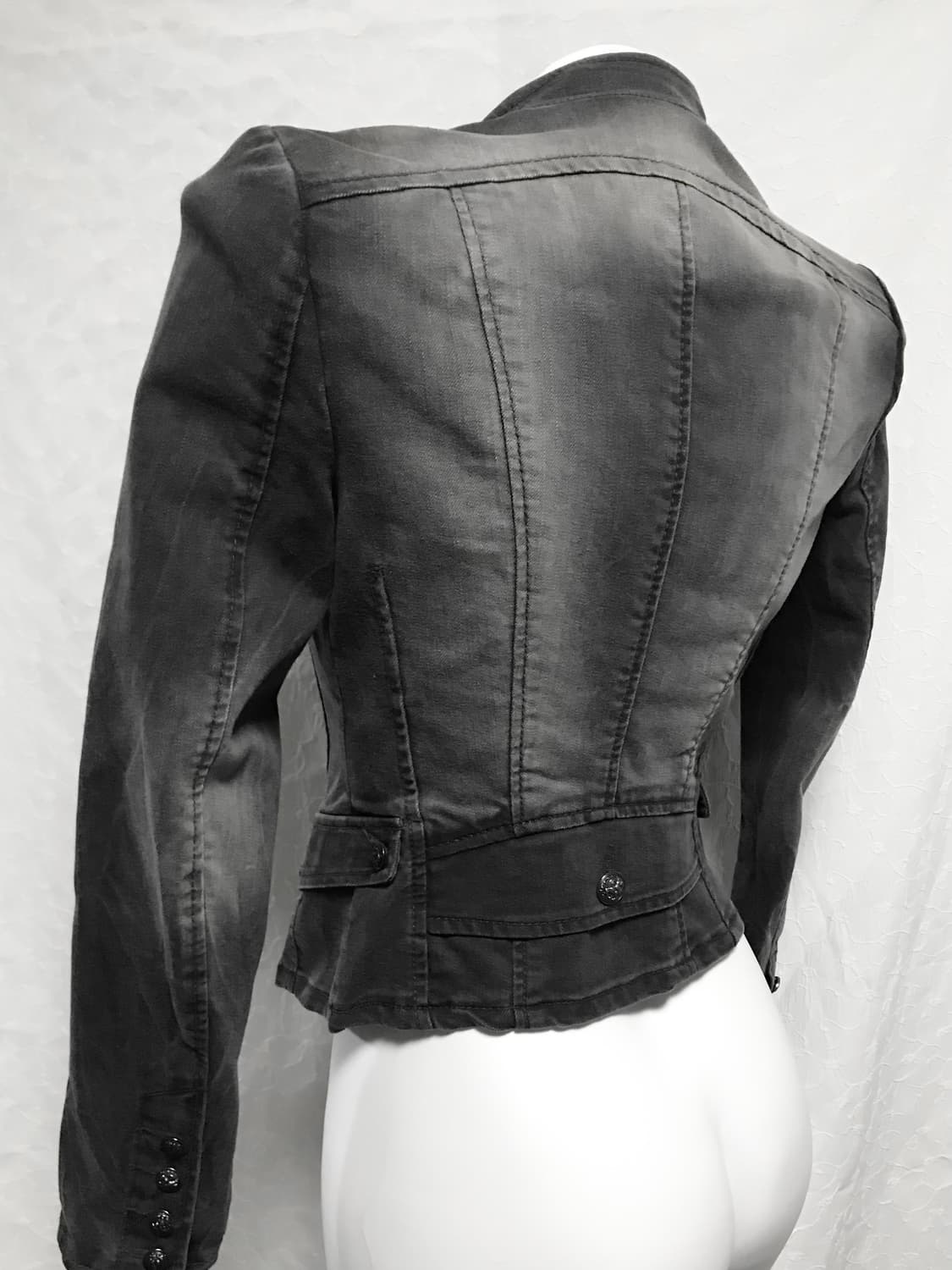 빈티지 아카이브 펑크 흑청 워싱 데님 나폴레옹 자켓 상품이미지2