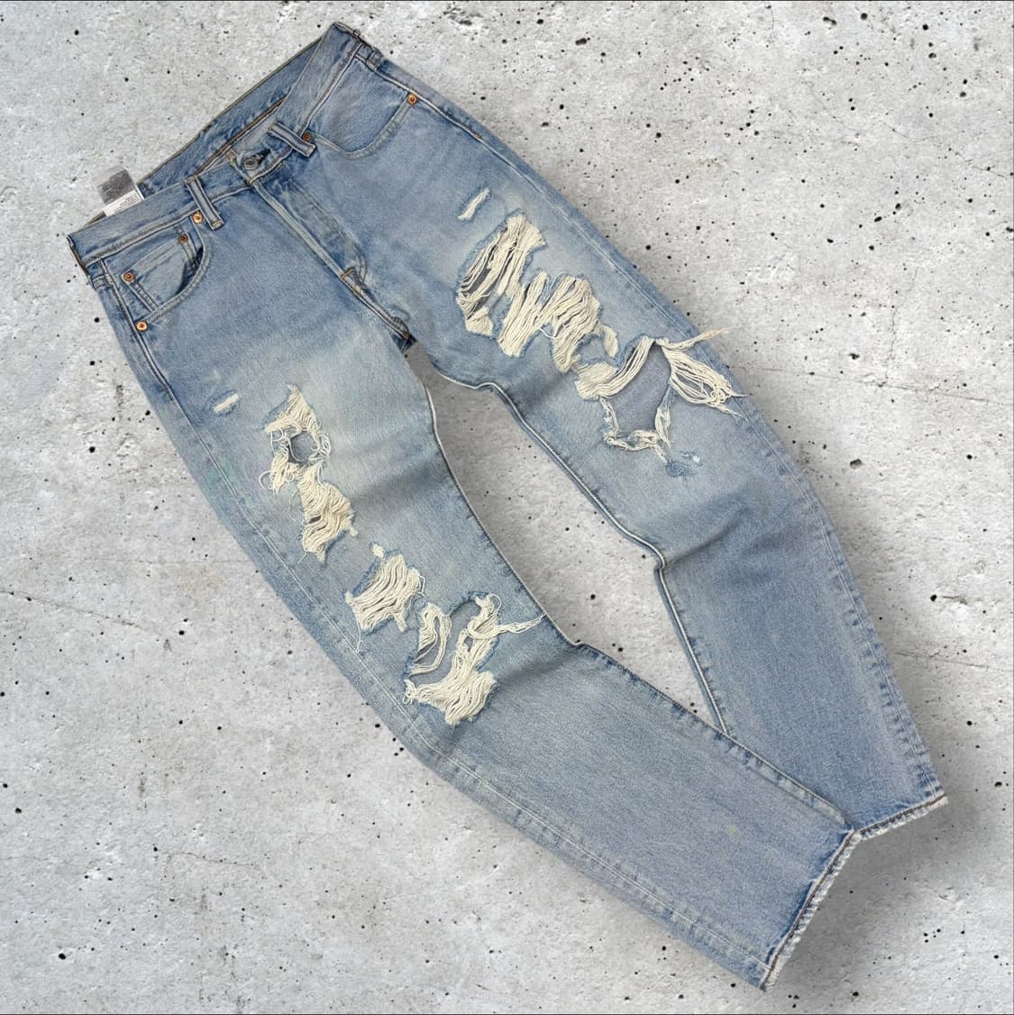 [29x32] 리바이스 501 데미지 워싱 청바지 데님 팬츠 D318 상품이미지1