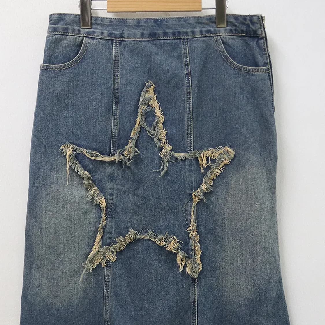 데님 미디 스커트 67076 상품이미지3