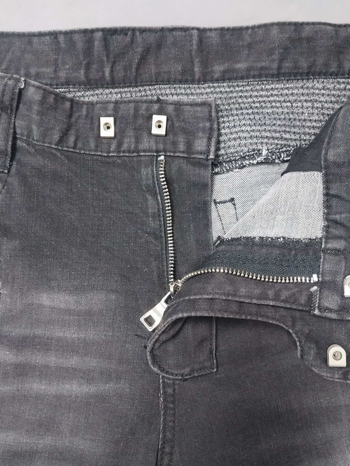 [34] 발망 블랙 워싱 디스덧댐 바이커진 청바지 상품이미지6