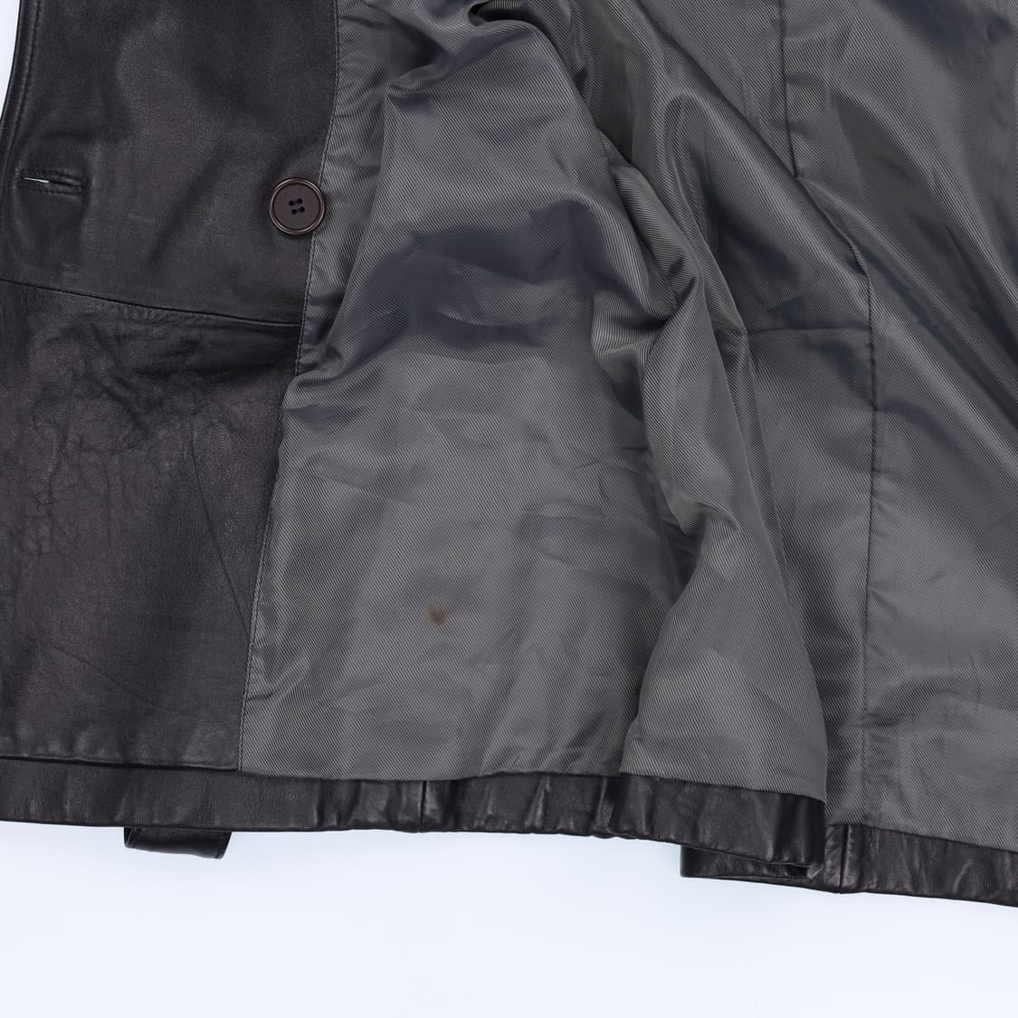 88 KAMIYA 카미야 빈티지 양가죽 벨티드 코트 블랙 4220 상품이미지5