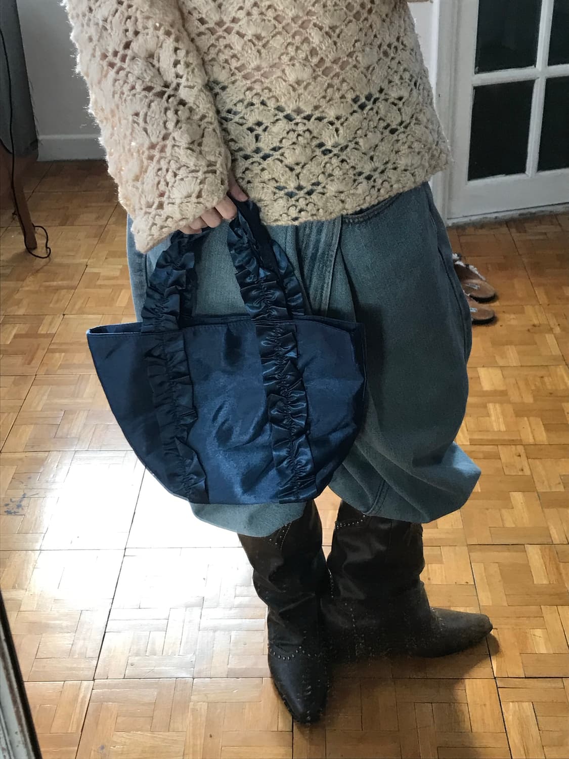 vintage frill navy bag 상품이미지5