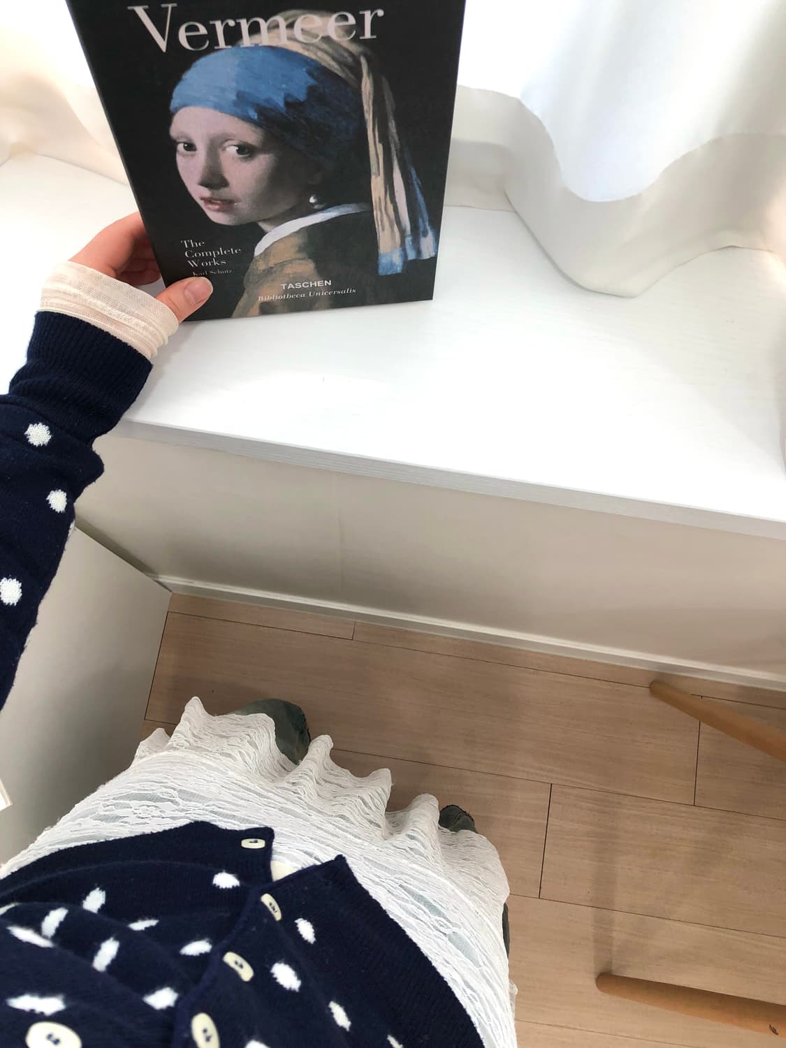 🤍💙도트 땡땡이 시스루 레이어드 코디 상품이미지5