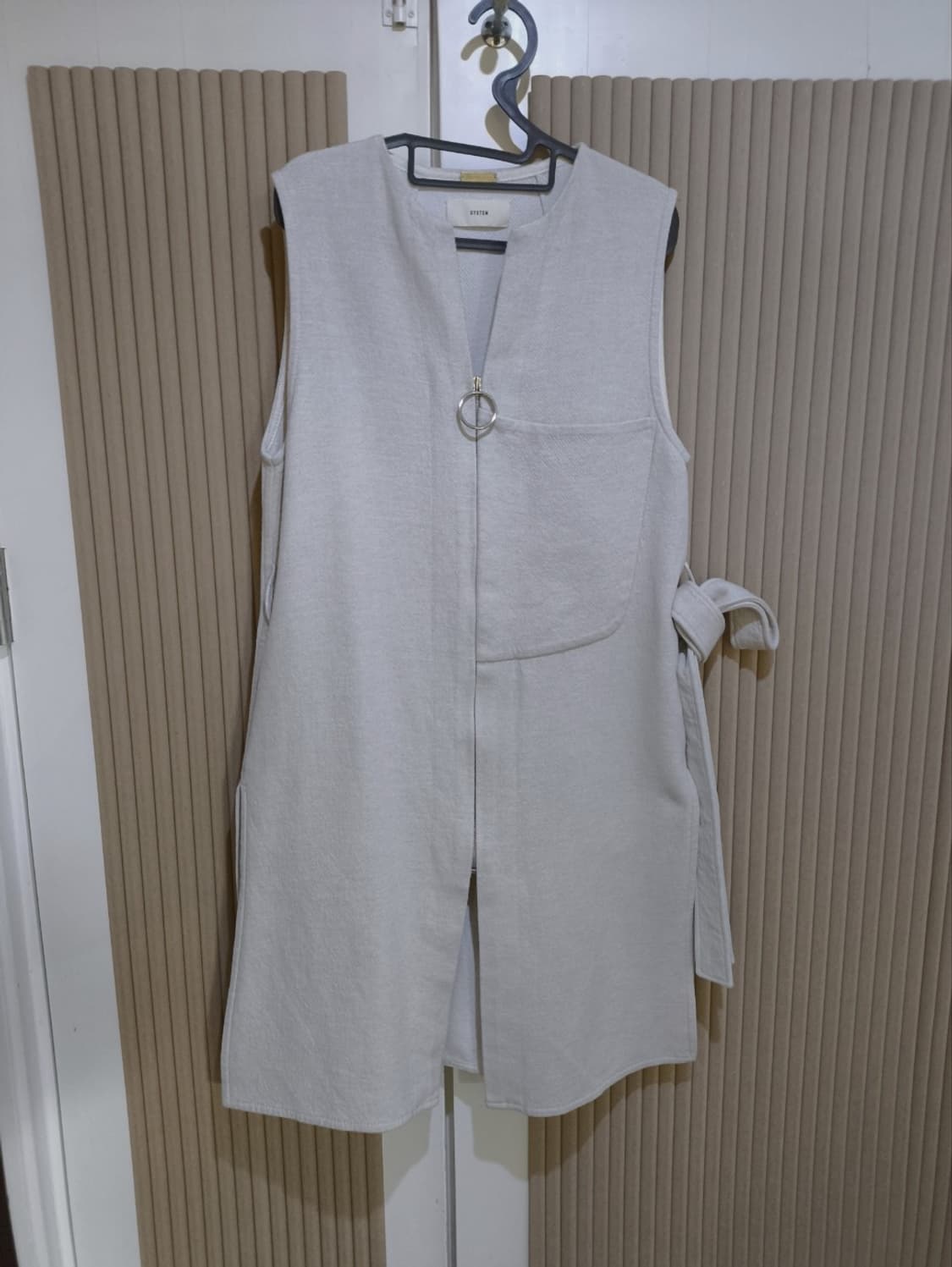 82 한섬 시스템 벨티드 베스트 양모 혼방 상품이미지1