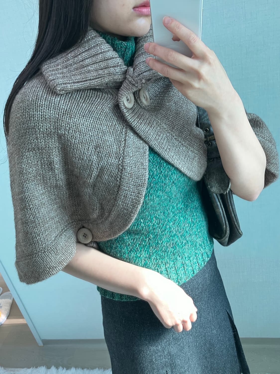 jpn vintage 브라운 케이프 y2k 스트릿 갸루 펑키  상품이미지5