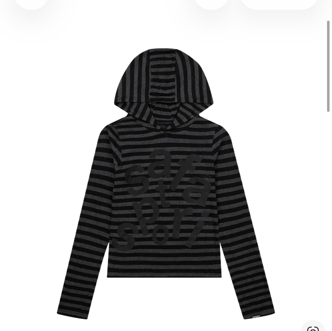 사파리스팟 1/2 티켓팅 스트라이프 보더 후디 블랙 상품이미지2