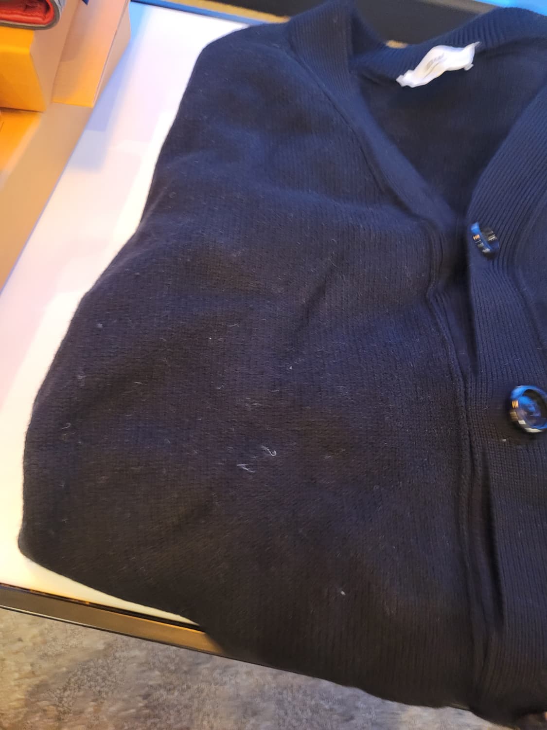 (XL) 아미 인타르시아 빅로고 가디건 검빨 상품이미지3