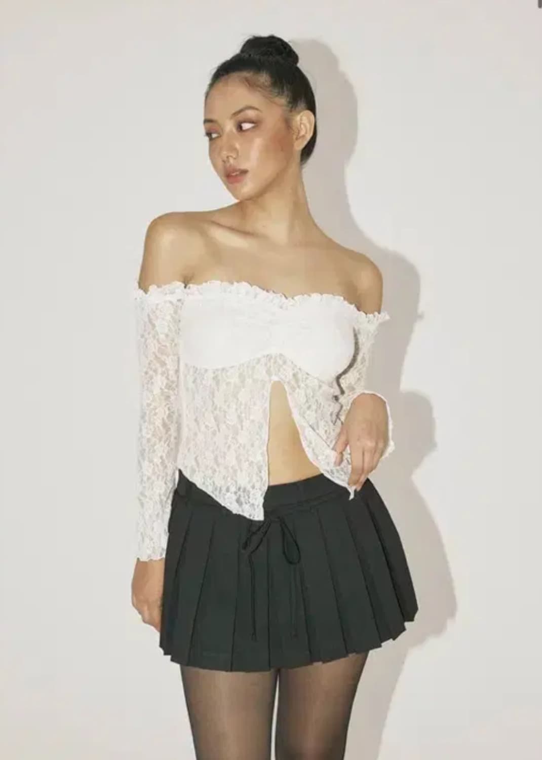 쓰리타임즈 로즈 오프 탑 rose off top 화이트 상품이미지1