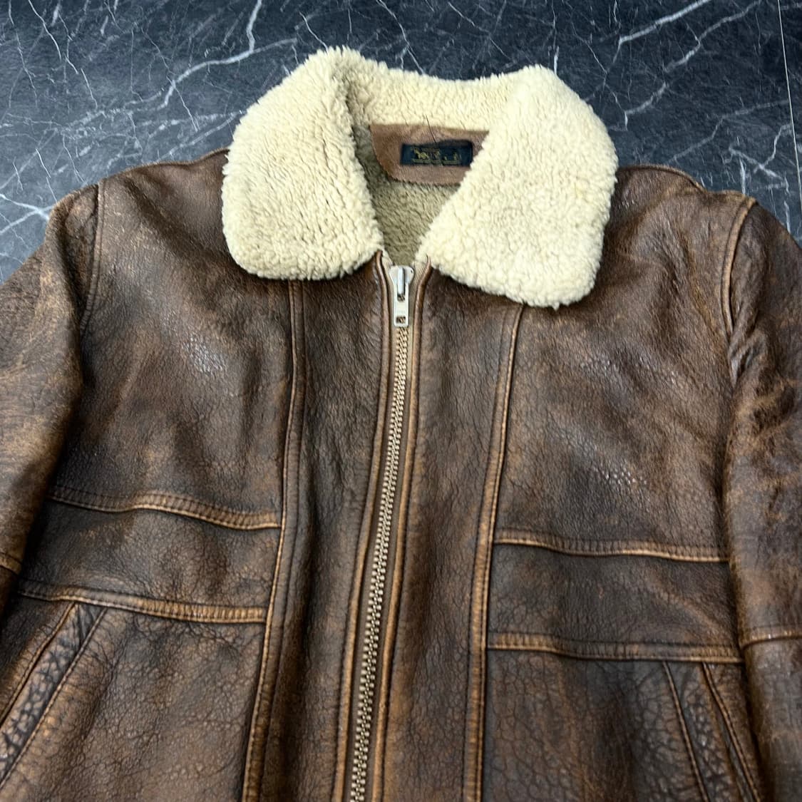 양가죽 투웨이 워시드 쉐르파 블루종 자켓 상품이미지8