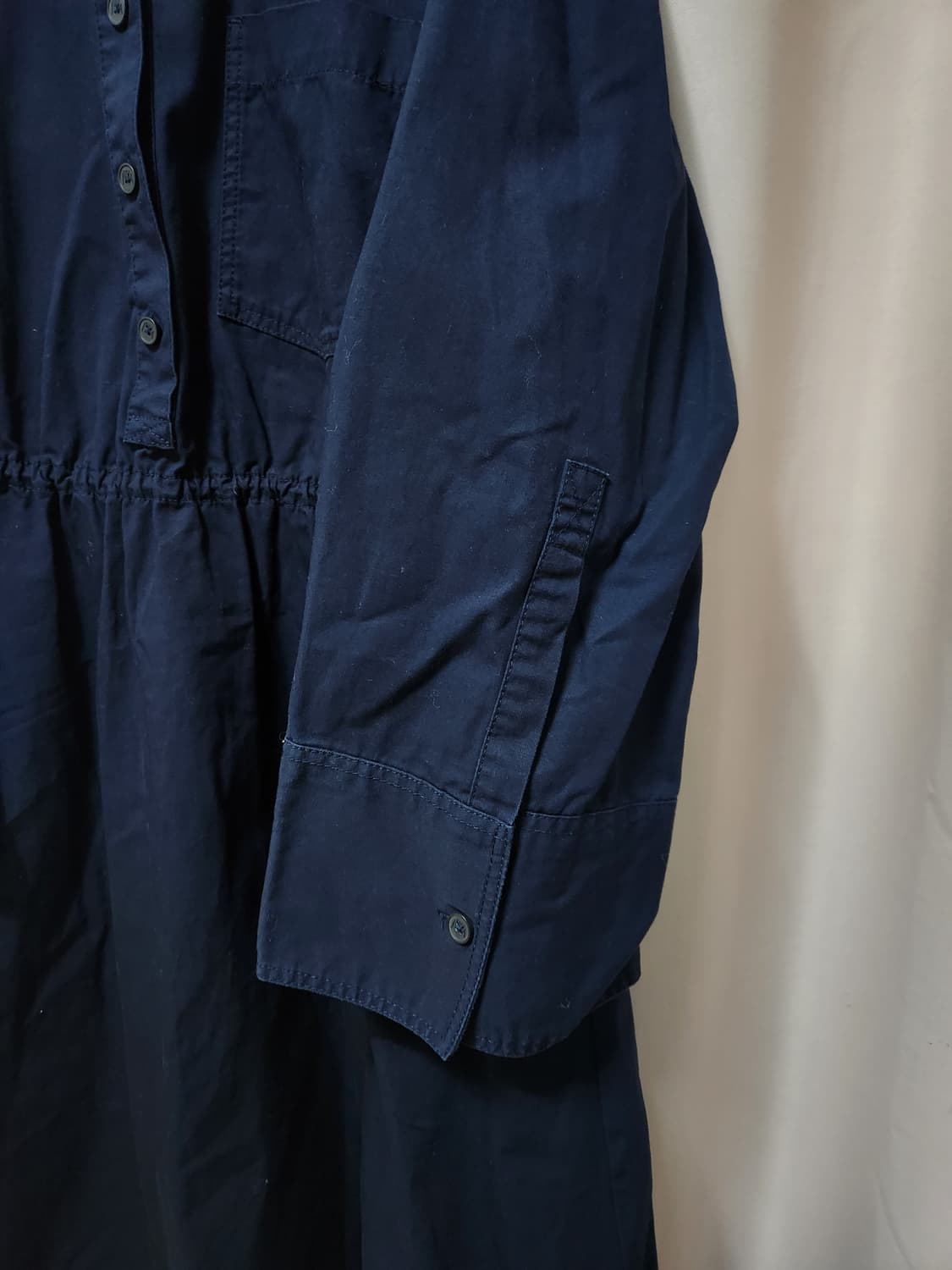 JW 앤더슨 유니클로 셔츠 원피스 네이비 상품이미지3