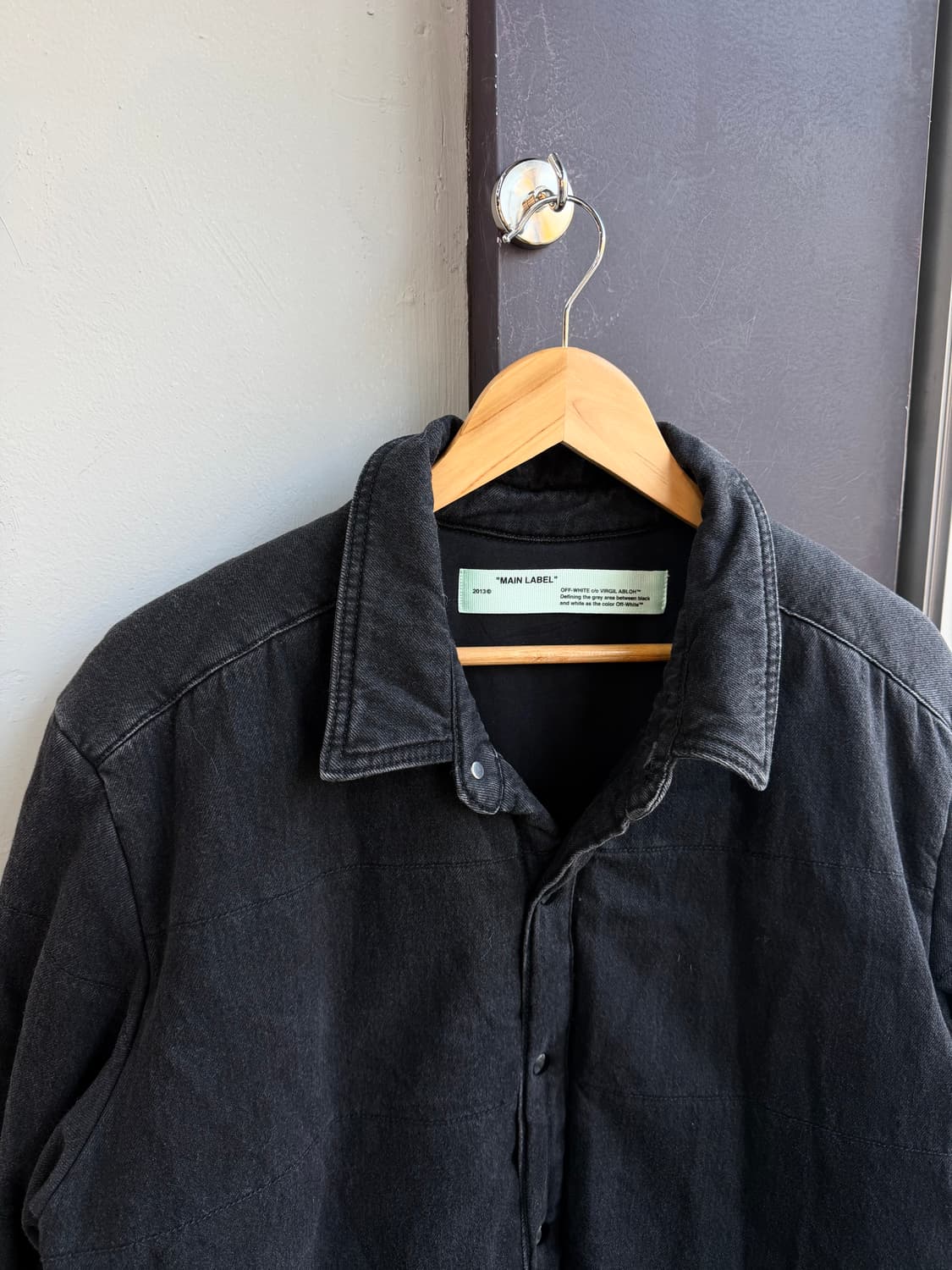 L/ 오프화이트 버질아블로 백로고 데님 패딩 상품이미지3