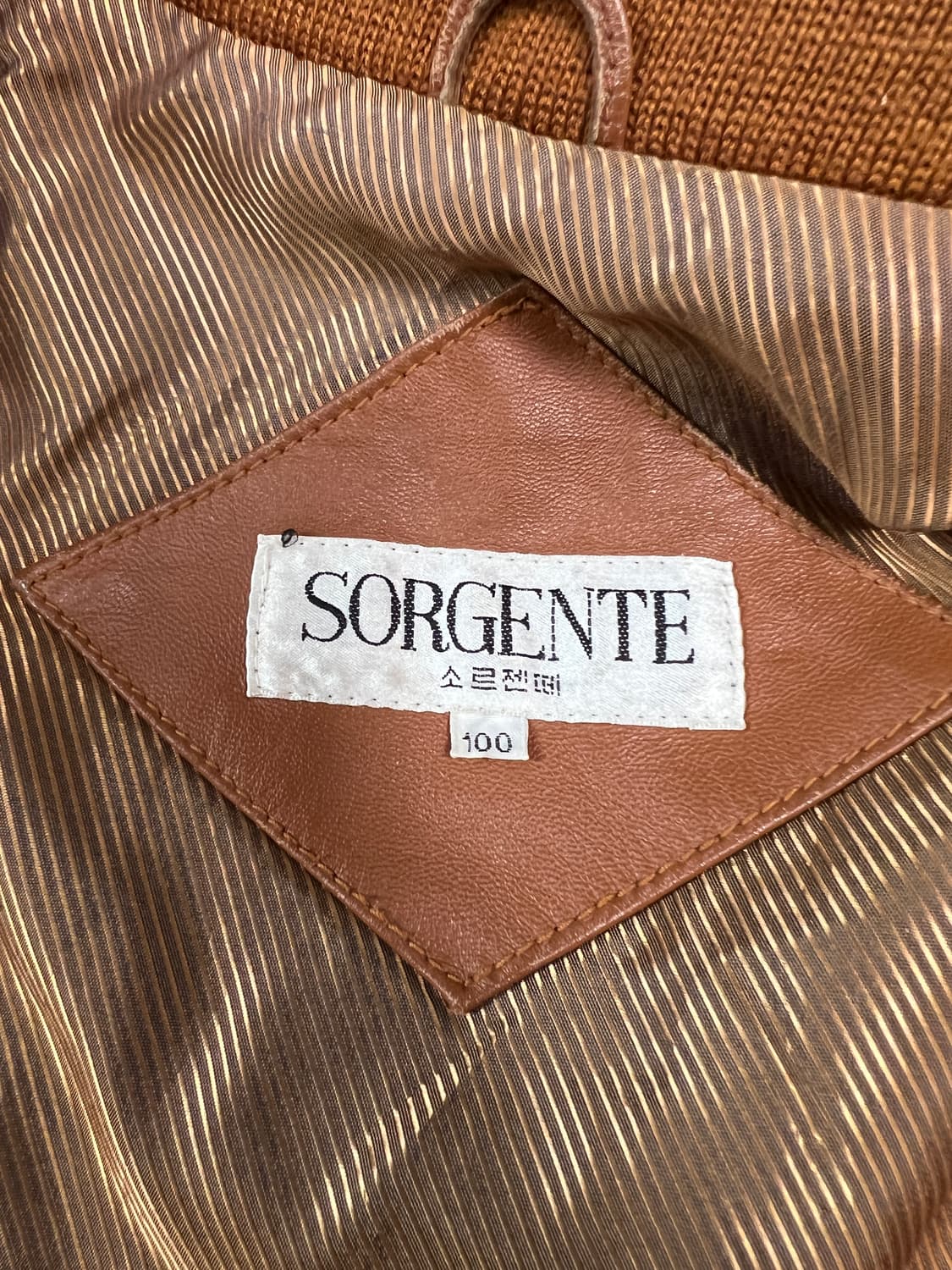 [100] 소르젠떼 양가죽 빈티지 브라운 가죽자켓 상품이미지3