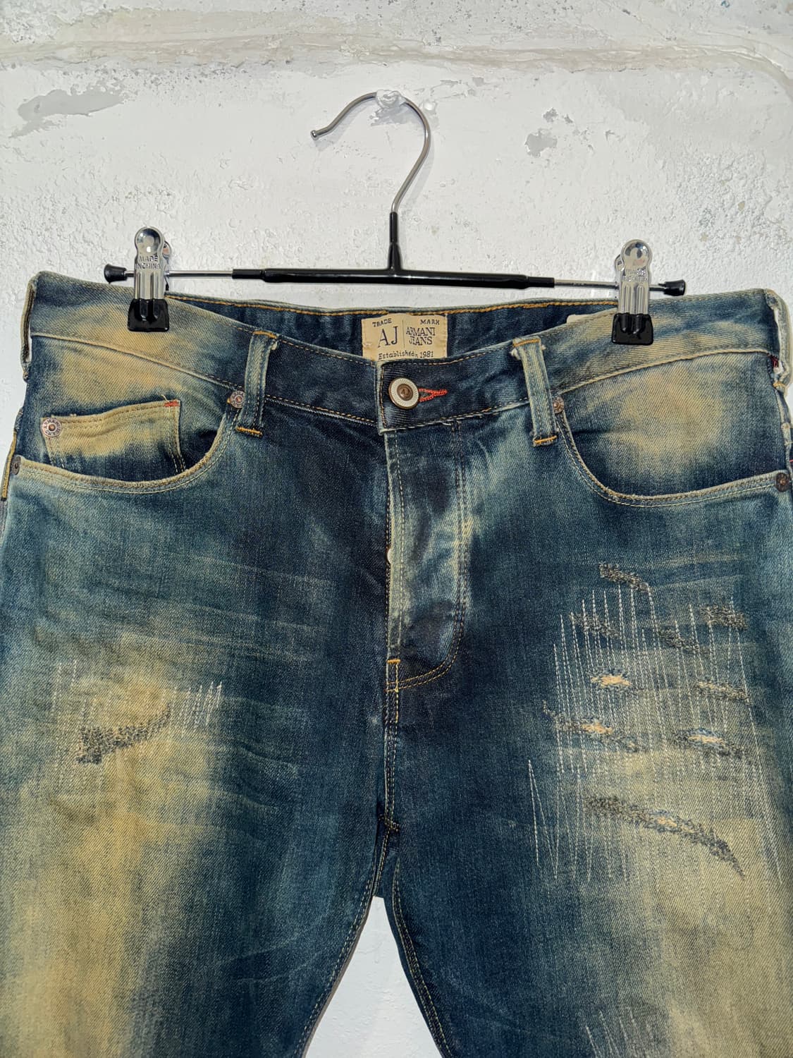 Armani jeans 아르마니진스 데미지 워싱 데님팬츠 상품이미지4