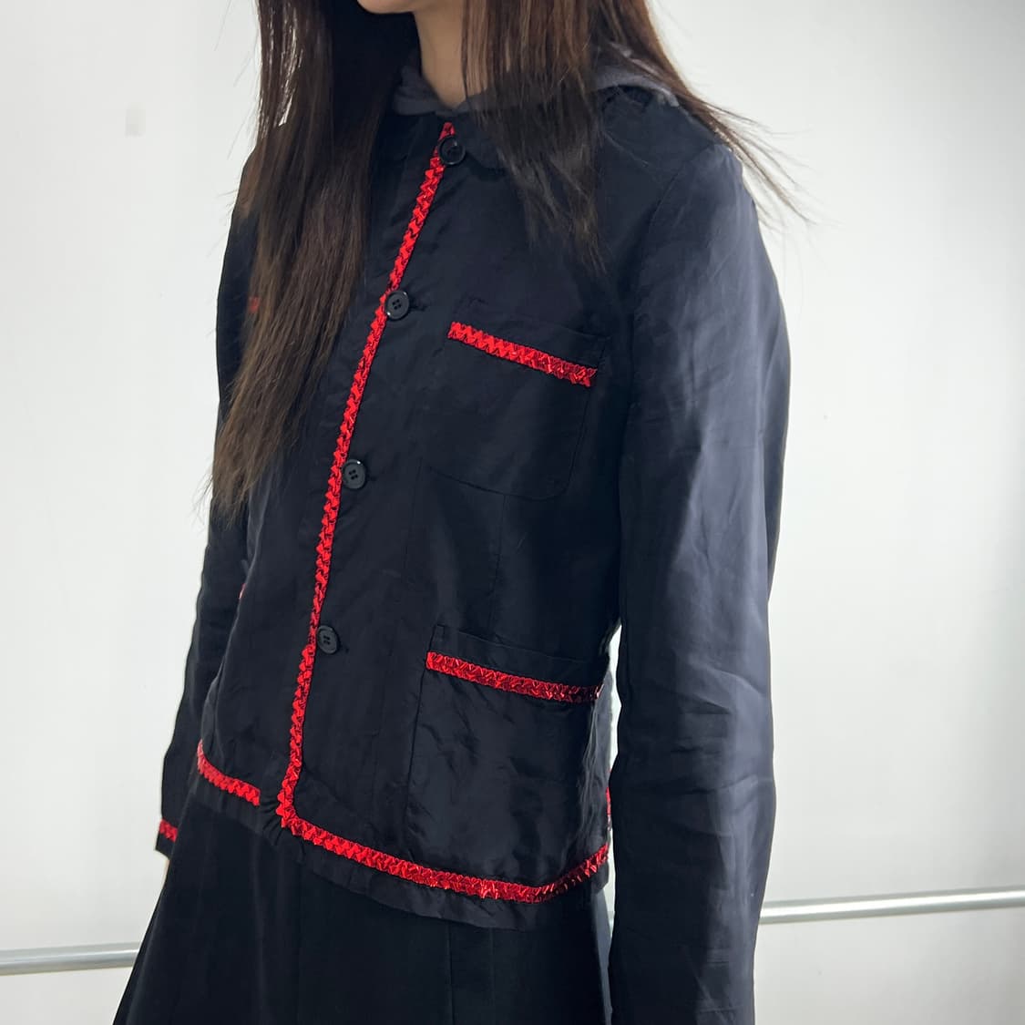 꼼데가르송 로브드샹브레 리본 콘페티 트리밍 자켓 상품이미지4