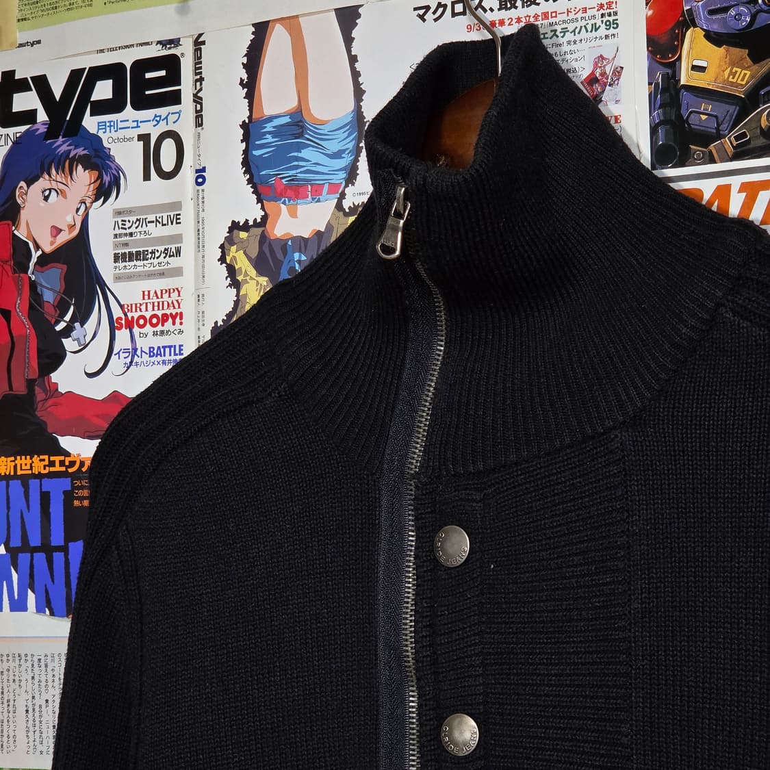 블랙 반집업 하이넥 펑크 락시크 골지 니트 상품이미지3