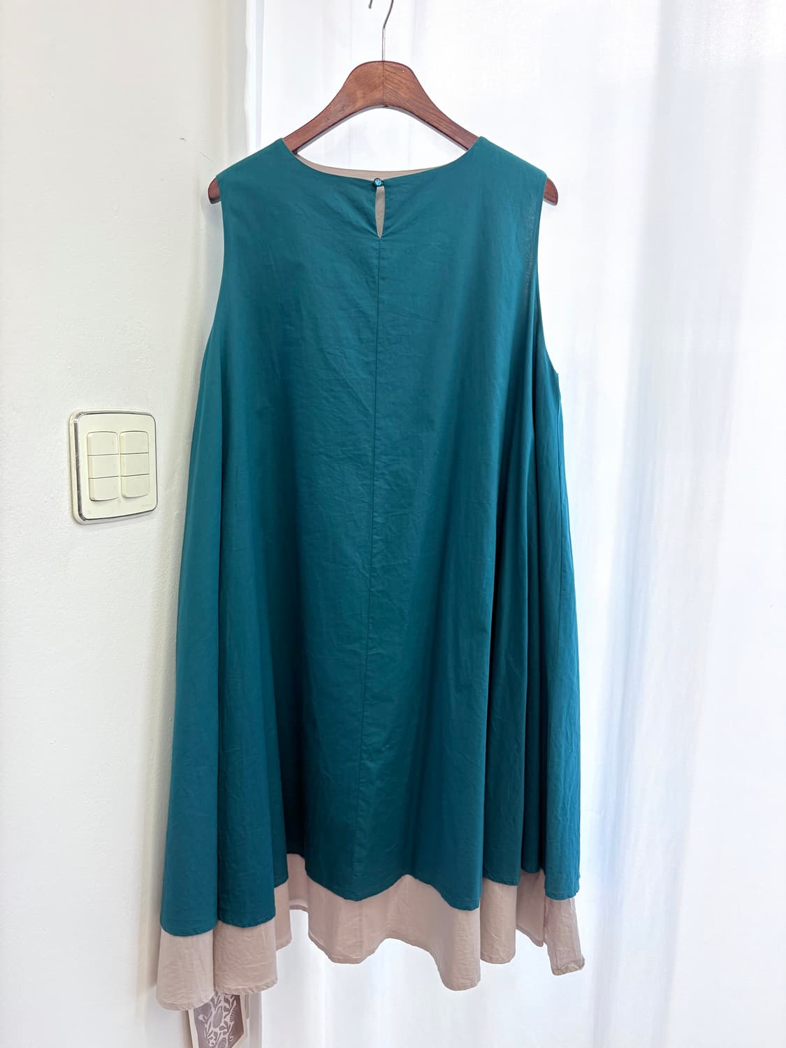 비비드 청록 레이어드 플레어 롱 원피스 JPN  상품이미지3