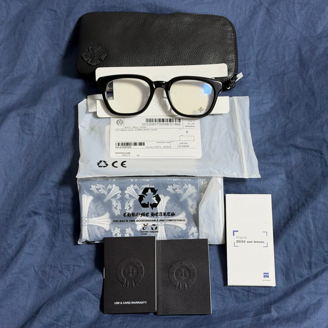 (OS) 25FW 크롬하츠 WELL HELL YEAH 안경 블랙 은장 상품이미지1