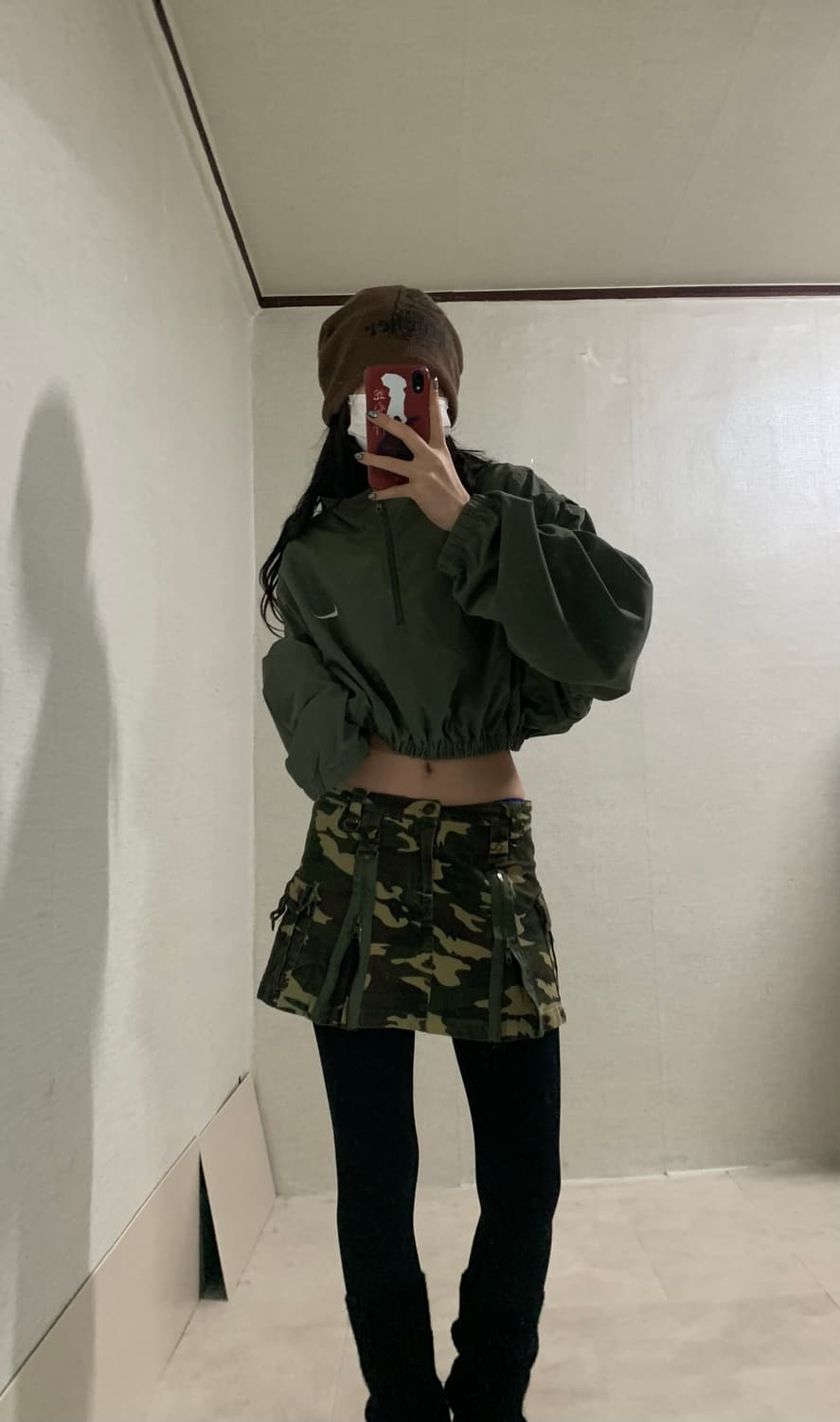 khaki overfit 2way warm up 상품이미지1